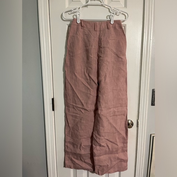 VRG GRL 100% linen pink trousers size 4 - Picture 4 of 4